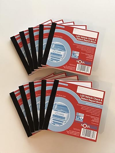 Novadata 10 x Vehicle Check and Defect Report Books LGV HGV Walkaround