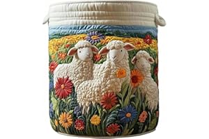 14x18inch Quilted Laundry Basket with Handles, Quilted Fabric Storage Basket with Soft Padding and Animal Prints Designing fo