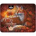 Castle Art Supplies 72 Autumn Colored Pencil Set | Wax-Based, Soft Core Coloring Pencils for Expert Blending