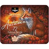 Castle Art Supplies 72 Autumn Colored Pencil Set | Wax-Based, Soft Core Coloring Pencils
