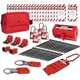 TRADESAFE Electrical Lockout Tagout Kit, Loto Kit, 2 Keys Per Loto Lock | 34-Piece Set, Breaker and Plug Locks, Keyed Different Padlocks, Lockout Tags and Hasps, OSHA Compliant