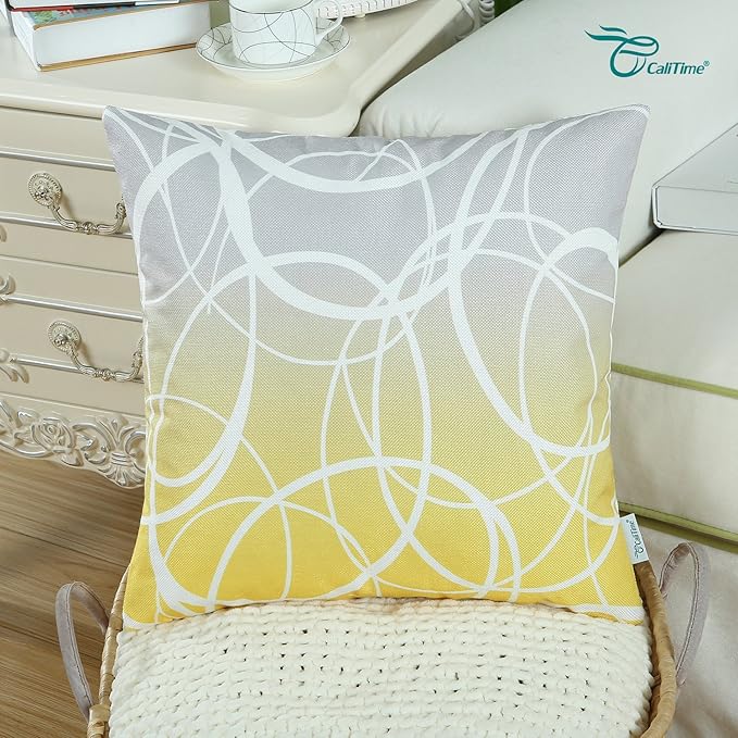 Pack Of 2 Calitime Soft Canvas Throw Pillow Covers Cases For Couch