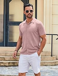 COOFANDY Men's Short Sleeve Shirts Casual Button