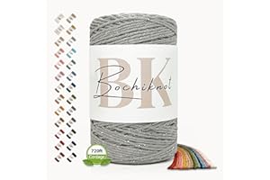 BOCHIKNOT Metallic Macrame Cord 4mm - Single Strand Twist with Rose Gold Metallic - Macrame Cotton Cord for Knotting, Wall Ha