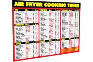 AKS MAGNETS Air Fryer Magnetic Cheat Sheet - Large Print Easy to Read Airfryer Accessory - Air Fryer Cooking Times Chart Magnet, Air Fryer Cookbook Guide, Air Fryer Cheat Sheet, Air Fryer Oven Accessories (Red)