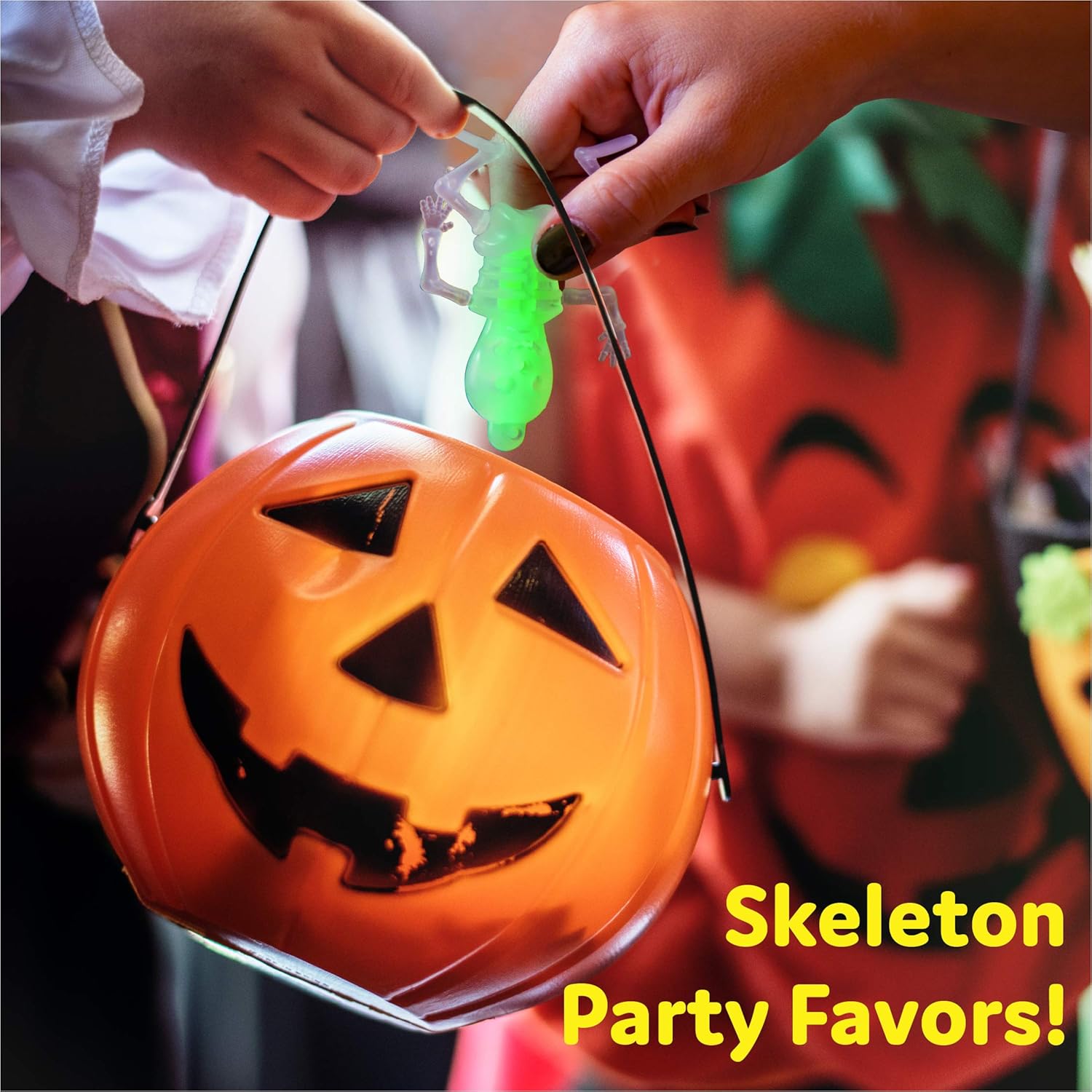PartySticks Glow Party Skeleton Kit Party Favors for Kids - 24pk Glow in The Dark Party Decorations with 15 Glow Sticks, 3 Skeletons, 3 Spider Rings, and 3 Glow Bracelet Connectors: Toys & Games
