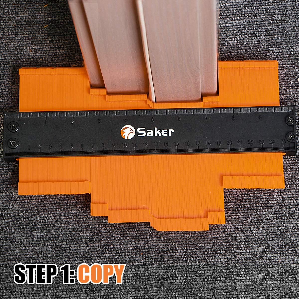 Saker Contour Gauge Profile Tool(25cm)-Adjustable Lock-Precisely Copy Irregular Shape Duplicator,Woodworking Tracing - Image 4
