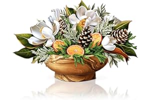 Freshcut Paper Pop Up Cards, Winter Magnolia, 15 Inch Life Sized Forever Flower Bouquet 3D Popup Christmas Card, Holiday Card, Blank Notecard & Envelope