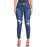 YMI Women's Juniors Mid-Rise Wannabettabutt Skinny Jeans