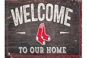 FAN CREATIONS Red Sox 12" x 6" Distressed Welcome To Our Home Wood Sign