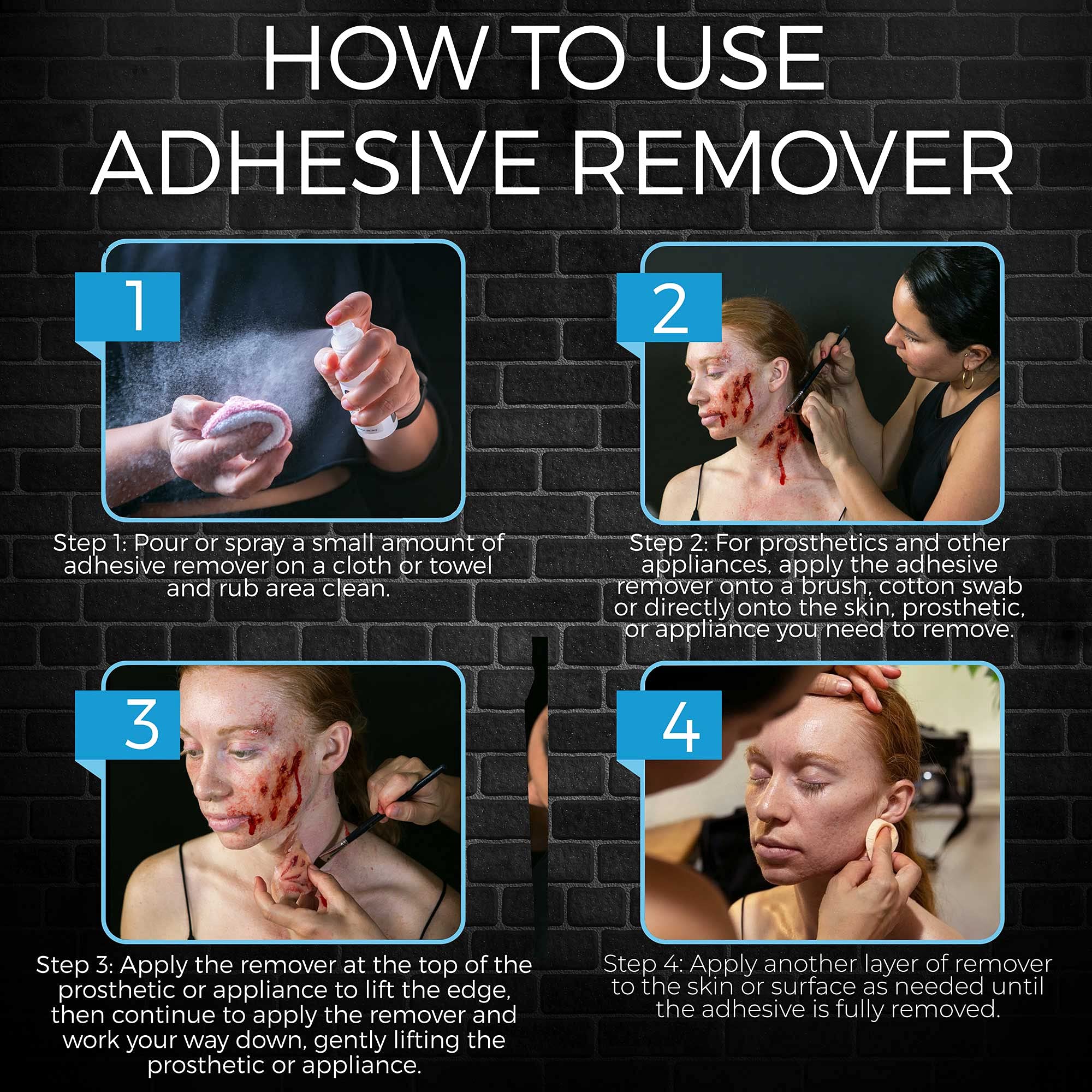 Narrative Cosmetics Adhesive Remover, Extra Strength Professional Adhesive Glue & Makeup Remover for SFX Prosthetics, 2 Fl. Oz.