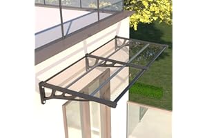 GUANSU-CN 35 * 60'' Window and Door Awning Exterior, UV/Rain/Snow/Sunlight Protection Sheet,UPF 50+ Polycarbonate Overhang Canopy,House Overdoor Awnings for Door Entrance Outside/Patio/Porch/Deck
