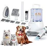 Cntury Dog Grooming Vacuum for Shedding, 5-in-1 Pet Grooming Kit with Dog Clippers for Grooming, 14,000Pa Powerful Suction, 4.5L Dust Cup, Quiet Pet Hair Vacuum Cleaner for Cats & Dogs Grooming