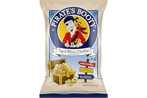 Pirate's Booty Aged White Cheddar Cheese Puffs, Gluten-Free, Kids Snacks, 4oz