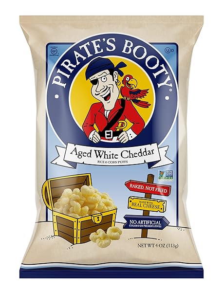 PIRATE’S BOOTY AGED WHITE CHEDDAR CHEESE PUFFS, GLUTEN-FREE, KIDS SNACKS, 4OZ