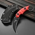 Gtkii GTK691 Fixed Blade Knife D2 Steel Blade Nylon Fiberglass Handle with Kydex Sheath for Outdoor Camping Hunting Hiking Survival EDC Tool(Red)