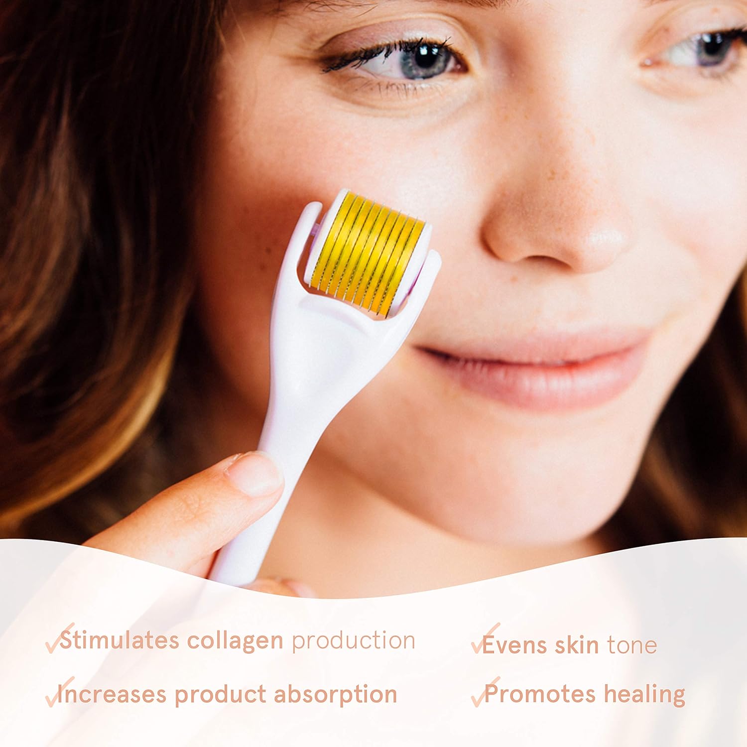 Microneedle Roller Set for Face with Hyaluronic Acid Serum | Derma Needle Facial Roller Set Microdermabrasion Roller: Beauty