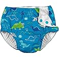 green sprouts Boys' Snap Reusable Absorbent Swimsuit Diaper, Aqua Dinosaurs, 18 Month