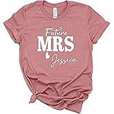 Custom Future Mrs Shirts, Bride to Be, Bachelorette Party, Bridal Shower T-Shirts, Engagement Tee, Pink Bachelorette Gifts for Bride, Marriage Wedding Stuff, Gift for Future Wife