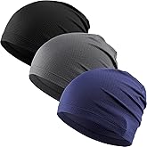 WTACTFUL 3-Pack Cooling Skull Caps for Men & Women - Breathable 3D Mesh Running Caps for Cycling, Gym & Summer & Winter