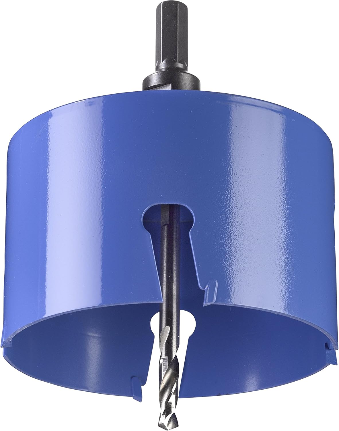 kwb Universal Hole Saw - 90 mm Diameter Size, Extra Sharp Carbide Teeth, 8 mm Center Drill, Blue / Silver, 90mm