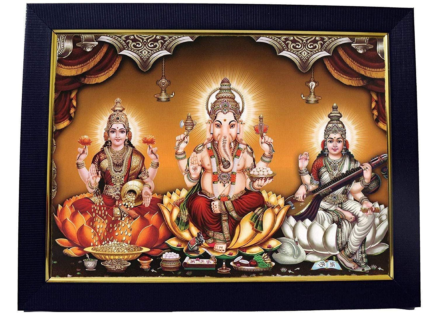 DkGroup Lord Vinayaka Swamy,Lakshmi and Saraswathi God Photo Frames