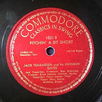 Jack Teagarden Norma Teagarden Ernie Caceres Norma Teagarden Max Kaminsky George Pops Foster George Wettling Jack Teagarden Norma Teagarden Ernie Caceres Max Kaminsky George Pops Foster George Wettling Rare December 1944