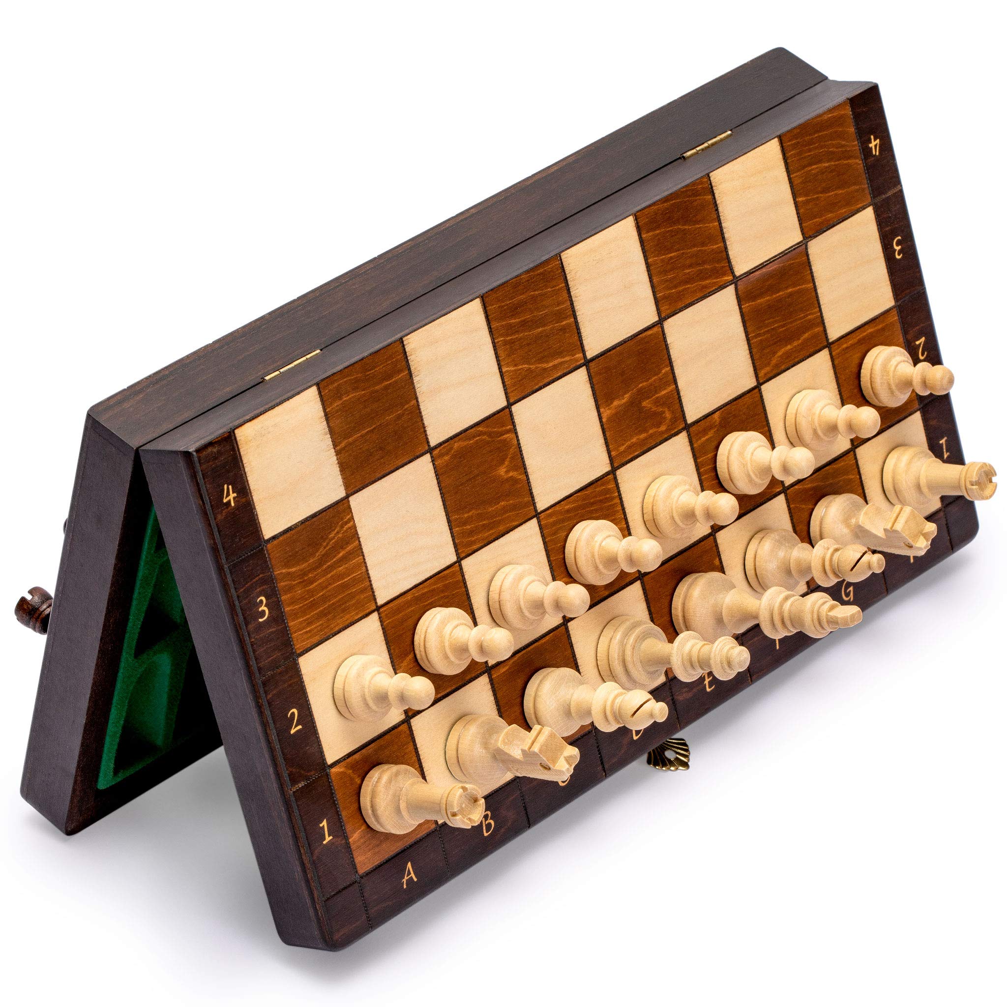 Husaria Magnetic Wooden Portable Travel Chess Game Set - 28cm