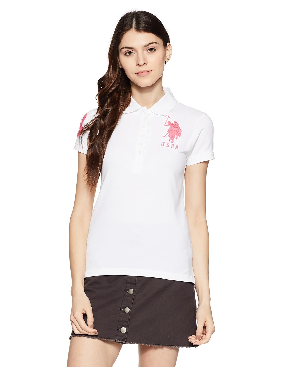 us polo association us polo women's band collar t-shirt