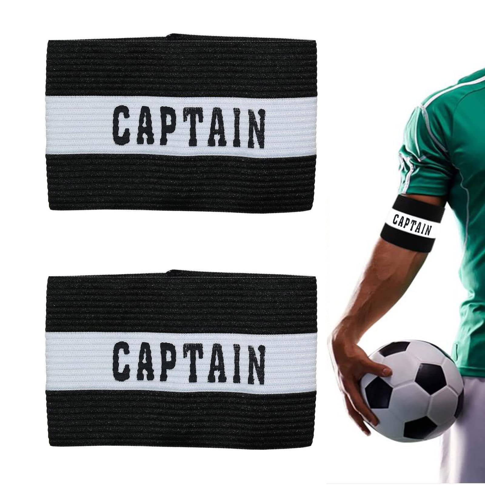 BAIWANLHC 2 Pcs Football Captain's Armbands Training Unisex-youth Captains Armbands Adjustable Captains Armbands for Football