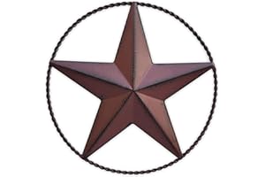 VIVICOMFY 9.5" Red Barn Star Wall Decor, Metal Stars for Outside or Inside of House, Iron Texas Stars Rustic Vintage Western Country Home Farmhouse Wall Art Decorations