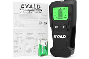 EVALD Electronic Stud Finder Wall Scanner with Electric Wire Locator - Digital Wall Stud Finder for Drywall and Wood - Truss and Pipe Detector - Ideal for Cabinet, Art, and Picture Hanging