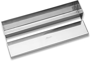 Ateco 4920 Stainless Steel Flat Bottom Terrine Mold with Cover, 11.75-Inch by 2.25-Inch