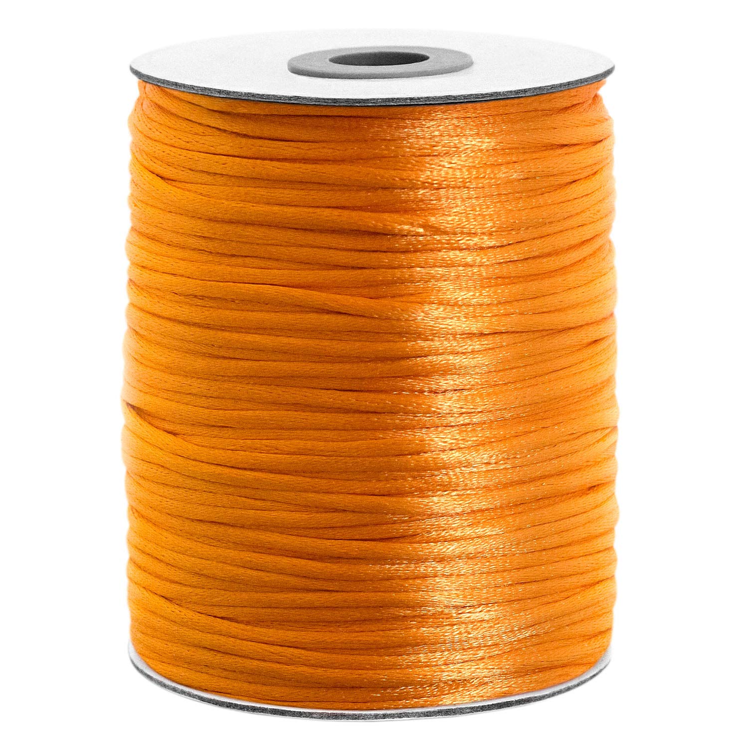 Satin Cord 100 m 2mm Thick Elegant and Shiny for Crafts and Gifts Orange