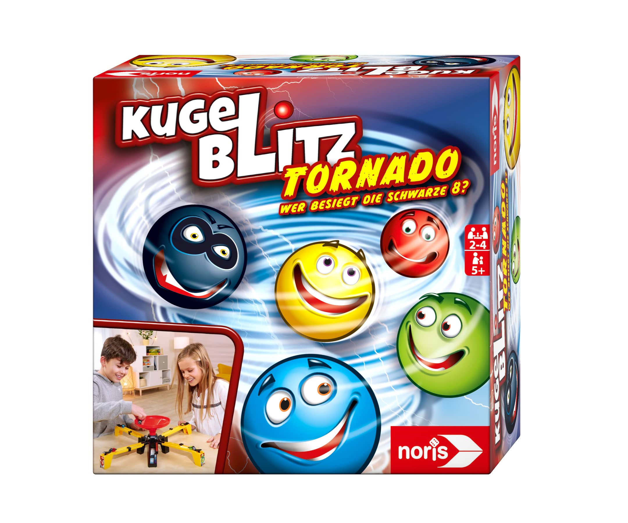 Noris 606064680 Ball Flash Tornado - Children's Game from 5 Years - Action-packed Reaction Game for the Whole Family - for 2-4 Players