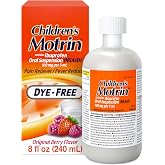 Children's Motrin Oral Suspension 100mg Ibuprofen Fever Reducer, 8 fl. oz | For Children 2-11 years old, Dye-Free, Alcohol-Free, NSAID, Fever Reducer, Pain Reliever, Berry Flavor