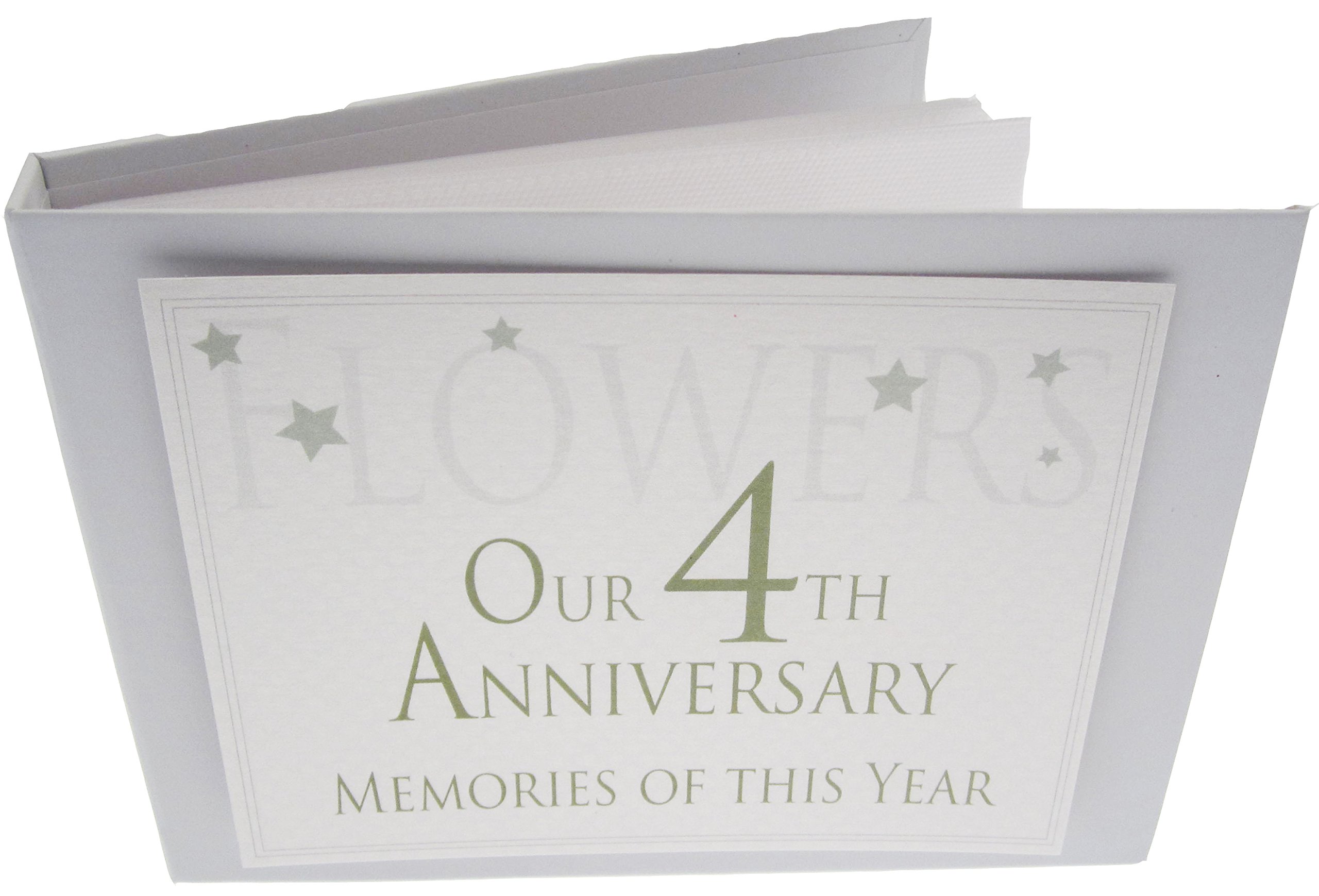 white cotton cards Range, Flowers On Our 4th Anniversary Memories of This Year, Tiny Value Album, (Code TVAW4)
