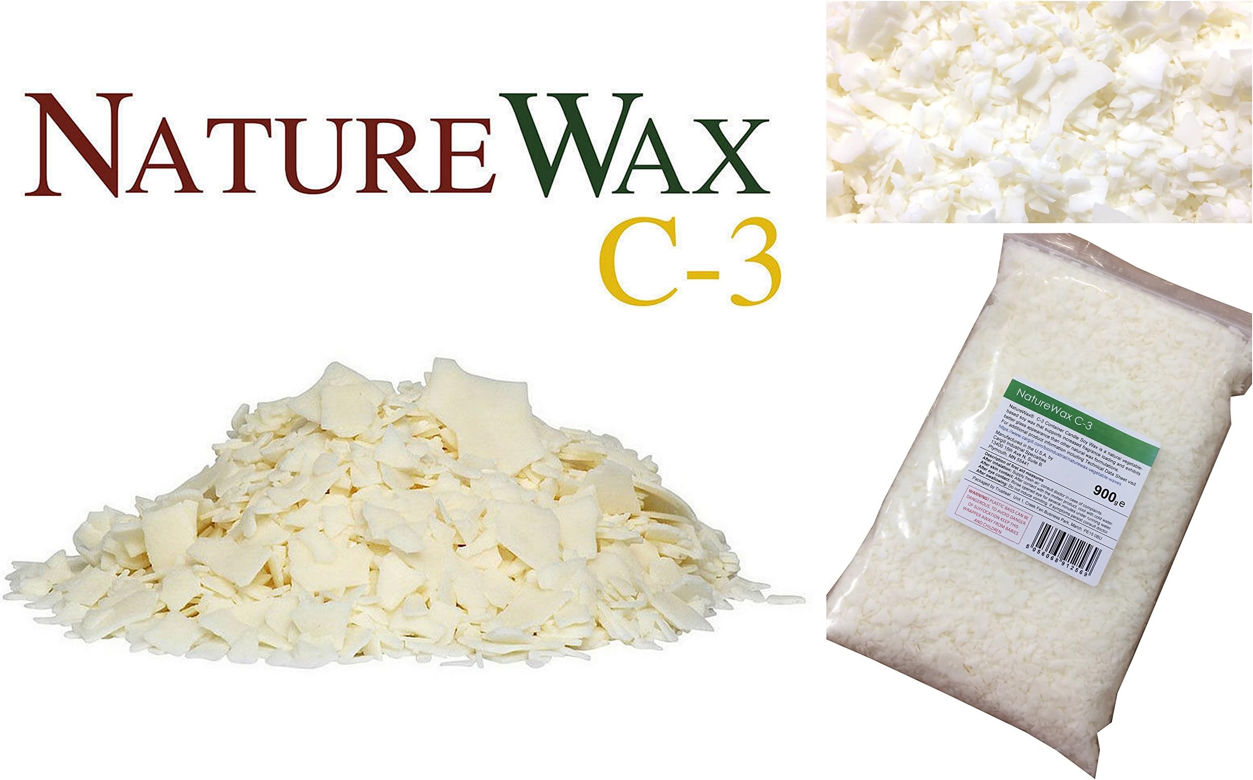 900g Naturewax C3 / C-3 Soy Container Candle Wax, - 100% Natural Soy / Soya Wax