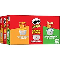 Pringles Snack Stacks Potato Crisps Chips, Flavored Variety Pack, Original, Cheddar Cheese, Sour Cream and Onion, 19.3…