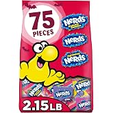 Nerds Halloween Assorted Candy, Halloween Trick-or-Treat Variety Bag, NERDS Gummy Clusters, Big Chewy, Originals Strawberry and Grape, 75ct, 34.44oz