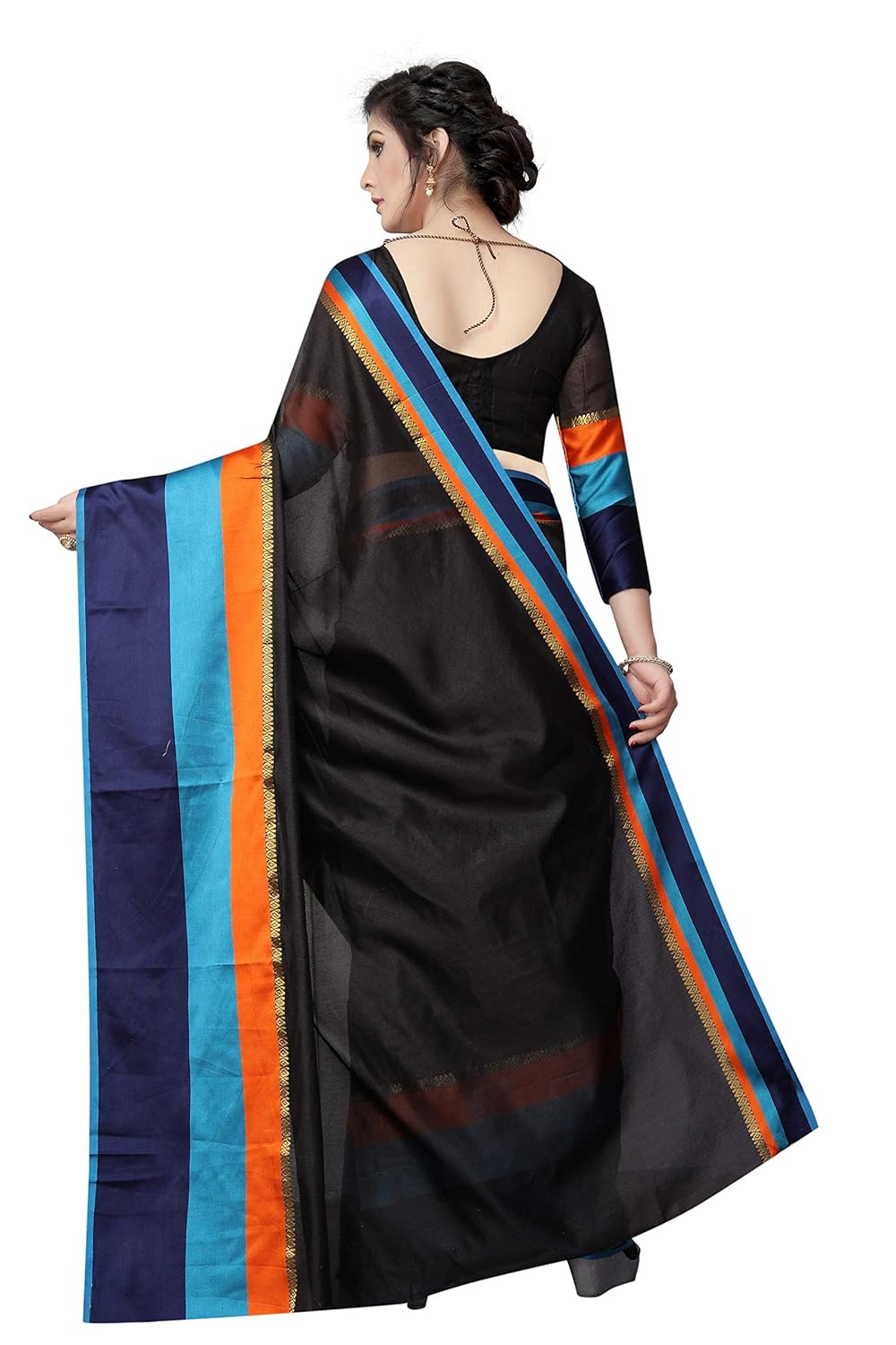 perfectblue cotton saree with blouse piece