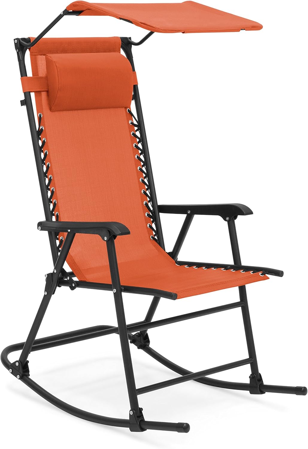 domi patio furniture on Amazon Com Best Choice Products Foldable Zero Gravity Rocking Patio Chair W Sunshade Canopy Orange Garden Outdoor