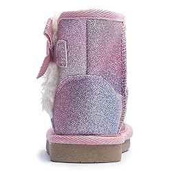 KRABOR Toddlers/Little Girls Boots,Glitter Warm