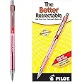 PILOT The Better Ball Point Pen Refillable & Retractable Ballpoint Pens, Fine Point, Red Ink, 12-Pack (30002)