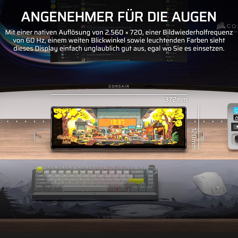 XENEON EDGE 14,5-Zoll-2K-LCD-Touchscreen HDMI und USB-C – Crystal