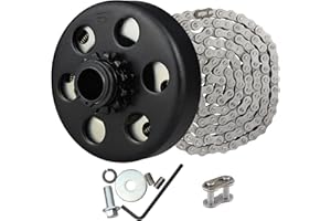 FDJ 3/4" Centrifugal Clutch 12 Tooth with 35 Chain Go Kart Clutch 3/4 Bore and Chain Kit for Mini Bike, Fun Kart, Fits 2-7 HP Honda Engines