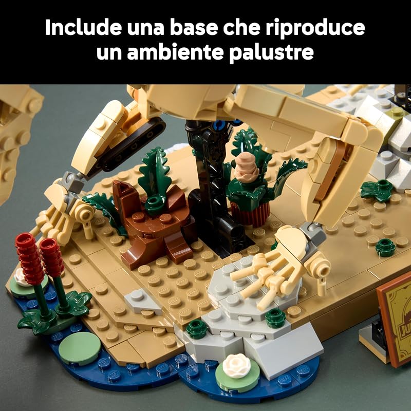 Jurassic World Fossili di Dinosauro: Triceratopo - Kit Modellismo per Adulti con Minifigure del Dr. Gerry Harding - Decorazione per Scrivania o Scaffale - Regalo per Fan di Jurassic Park - 77985