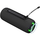 Fisher Portable Bluetooth Speakers IPX5 Waterproof Speaker, 14W PEAK Power Stereo Bluetooth Speaker, RGB Lights, TWS, BT 5.3, Built-in Mic, Hands Free Calling Speakers Bluetooth Wireless, Use Anywhere
