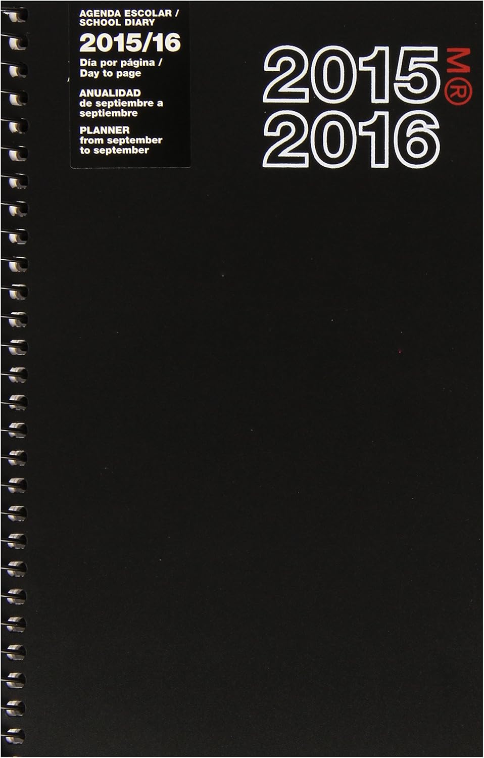 Miquel Rius 27051 - School Agenda Active 11.7 x 17.4 Day/Page - Black