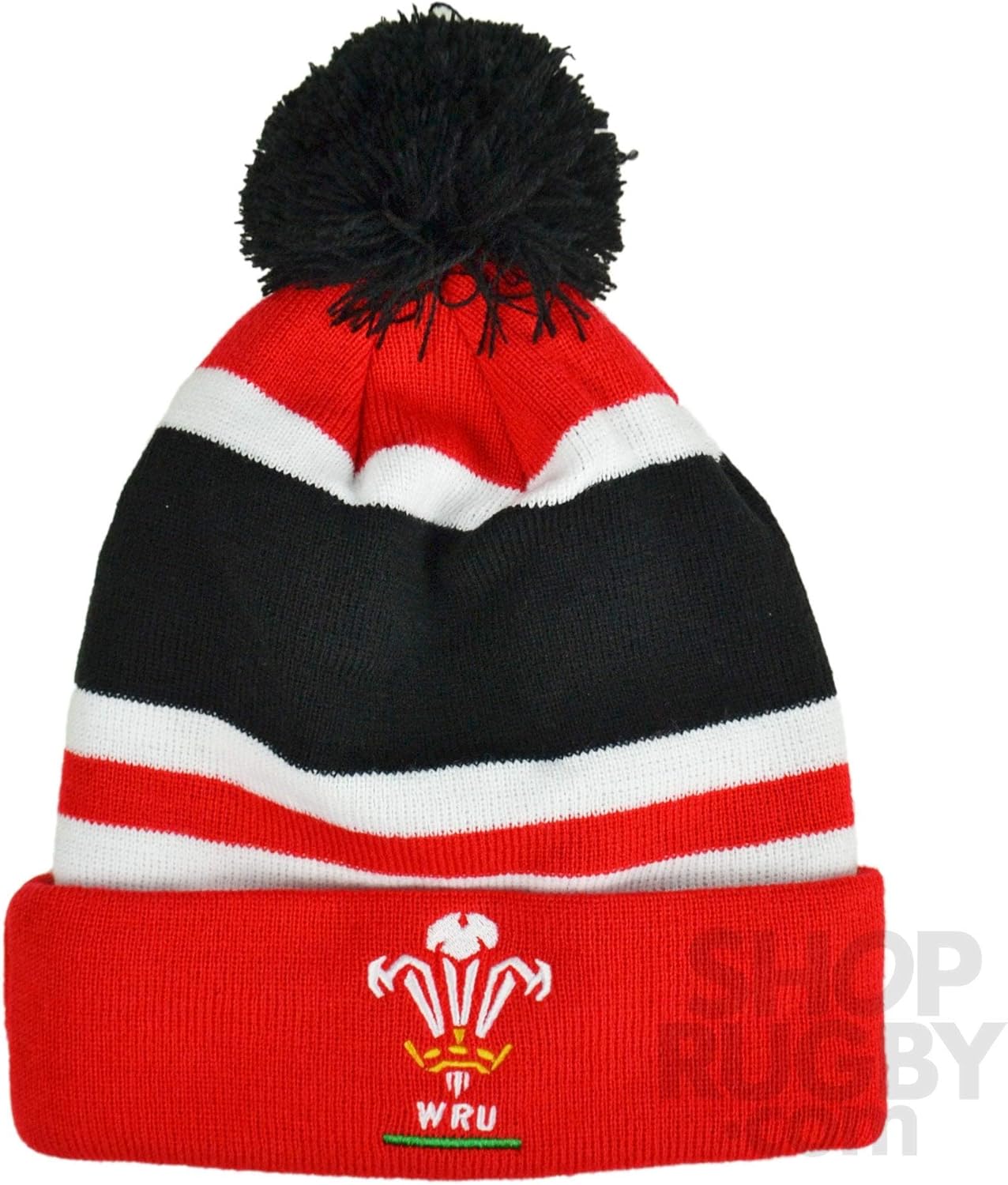 Official Wales Rugby (WRU) Bobble hat [red/Black] Amazon.co.uk Clothing
